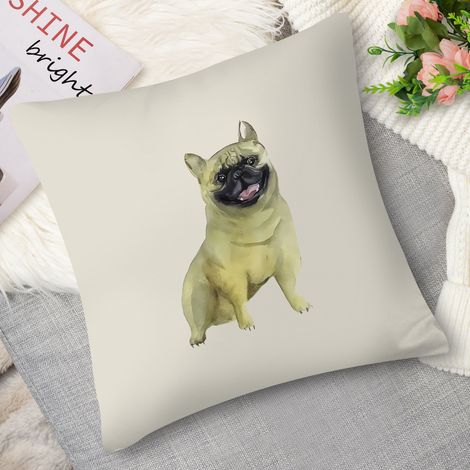 Coussin décoratif chien et os, rigolo (1/5)