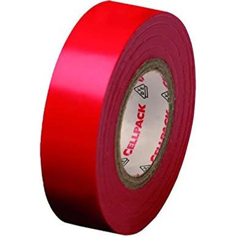 Rojo cinta aislante CELLPACK 15X10X0,15 de PVC 145827