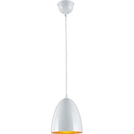 Lampe à suspension lampe à suspension lampe à suspension lampe de salle à manger lampe de cuisine, métal blanc orange, 1x LED 6,5W 570Lm blanc chaud, DxH 19x130cm (1/5)