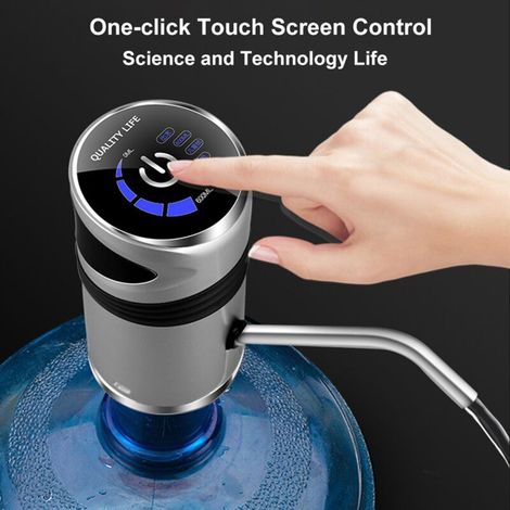 Dispensador de agua eléctrico automático SJLERST, bomba de agua para el hogar y la oficina con interruptor para botella de agua de 3,8 litros y carga USB. (1/3)