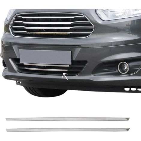 Garniture de Diffuseur Pare-chocs Avant Compatible avec Ford Transit Courier 2014-2018, Garniture Baguette de Calandre en Acier Inoxydable Argent (1/5)