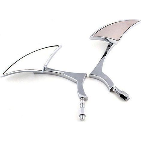 HONORNIC - Accessoires de moto, triangle argenté en forme d'éclair, rétroviseur modifié pour moto Harley, rétroviseur de recul pour vélo