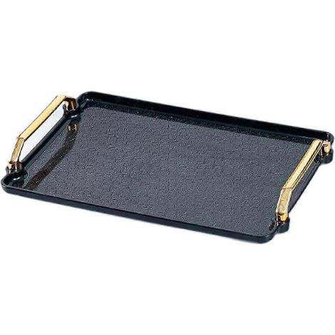 Dekoratives Serviertablett/Tischorganizer für Zuhause, Hotels und Bars zum Servieren von Gebäck, Snacks, Kaffee und Tee. Rechteckiger Snackteller.-black (1/5)
