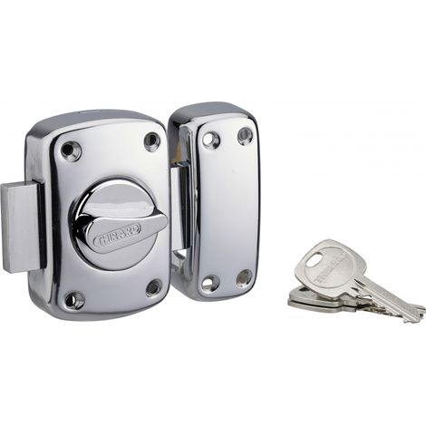 Thirard – Verrou à bouton Corvette pour porte d'entrée – Cylindre 45mm en laiton – Acier chromé – 3 clés – Sécurité 6/10