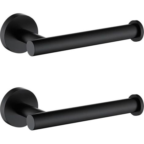 Porte-papier toilette mural en acier inoxydable SUS304 – Finition noire mate – Installation verticale/horizontale – Pour rouleaux standard (1/5)