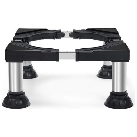 Socle Machine a Laver 4 Pieds à Ventouse, Support Machine à Laver Charge 200KG, Largeur Réglable de 40-62cm, Hauteur de 17.7-21cm Support Électroménager pour Machines à Laver, Noir (1/4)