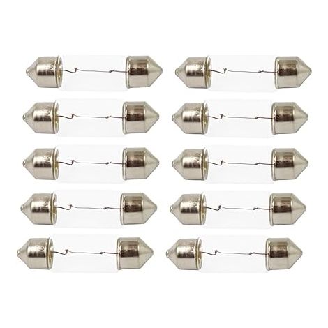Lot ampoules halogènes éclairage plaque d'immatriculation 24V 5W C5W SV8,5 31mm/36mm/39mm/41mm/44mm voiture intérieur coffre gants 36MM (1/2)