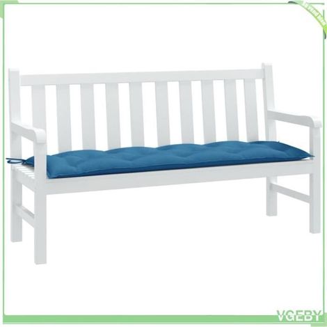 Coussin de banc de jardin - FAFEISY - 4002557 - 150x50x7 cm - bleu mélangé - rembourrage fibres creuses (1/5)