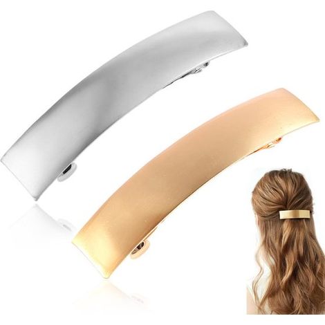 Set di 2 fermagli per capelli francesi - Semplici fermagli decorativi in metallo - Adatti a donne e ragazze - Ideali per acconciature raccolte e capelli sottili (1/5)