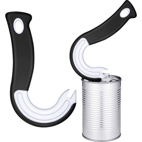 Lot de 2 Ouvre-boîte, Poignée ergonomique, Plastique et caoutchouc, Pour conserve et bouteille, Cuisine et personne âgée (1/5)