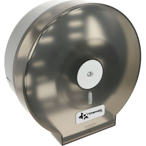 PrimeMatik - Porte-Rouleau de papier toilette en gros. Distributeur industriel noir en rouleau 268x123x273mm (1/5)