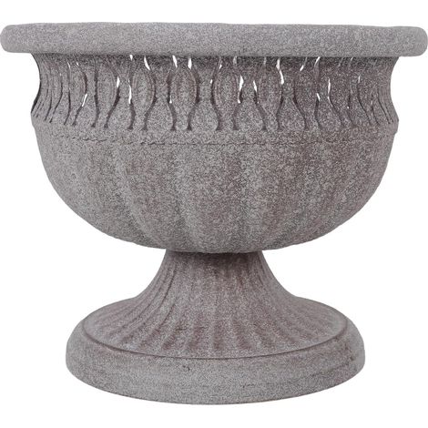 Retro Pflanzgefäß aus Metall Vintage Blumentopf mit Breiter