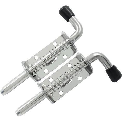 Serratura scorrevole，2 pezzi，Chiavistello scorrevole，Chiavistello per cancello，Serratura per porta，12,8 cm，Acciaio inossidabile，Argento (1/4)