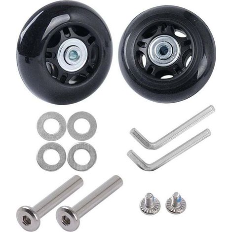 Roues de valise de rechange silencieuses en caoutchouc – Lot de 2 pièces, diamètre 50 mm × épaisseur 18 mm, kit de réparation universel (1/5)