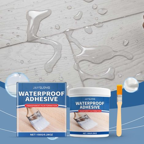 Colle imperméable transparente pour réparer les fuites sur les murs extérieurs, les toitures et les tuiles – 150 g x 1 + pinceau x 1 -- AUTLEAD (1/5)