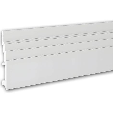 Plinthe Profhome 653802 Planchette Moulure en stuc Moulure décorative design moderne blanc 2 m (1/5)