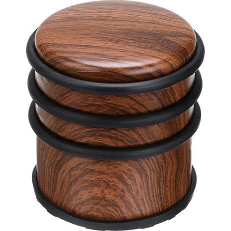 Stop Porte Effet Bois Naturel - Bloc Porte avec Anneaux de Protection en Caoutchouc (1/5)