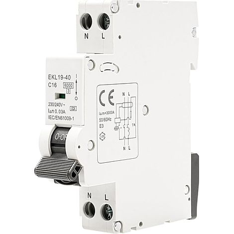 Disjoncteur différentiel 16A 30mA pour un usage domestique RCCB Disjoncteur de surintensité type A 220V AC 1P+N avec protection contre la surcharge et les courts-circuits. (1/5)