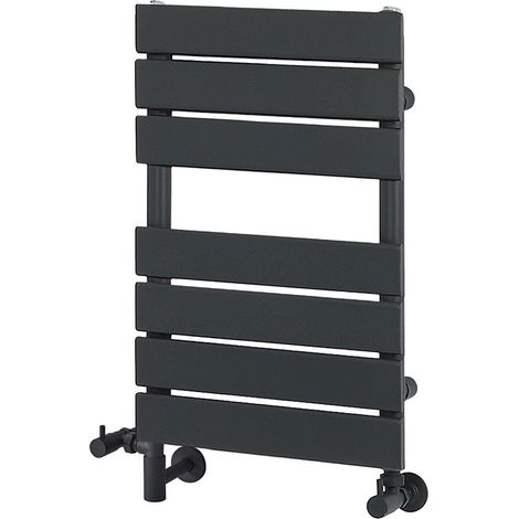 Milano Lustro Anthracite Flat Panel Dual Fuel Electric Heated Towel Rail Radiator - 600mm x 400mm (1/5)