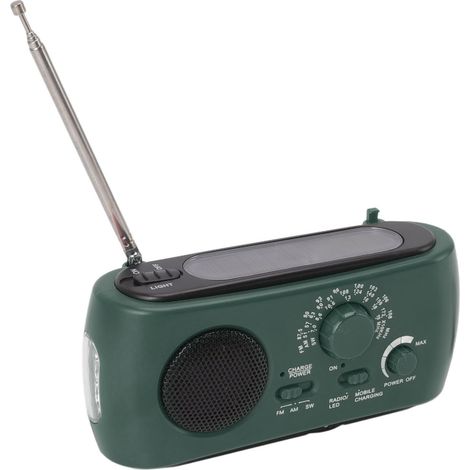 Notfallradio mit multifunktionalem AM/FM/SWP-Modus, tragbarer Powerbank, Solar-Kurbelradio für Camping und Outdoor-Aktivitäten (1/5)
