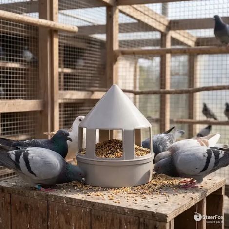 Mangeoire à grit 1,5 L pour pigeons – 3 compartiments (1/5)