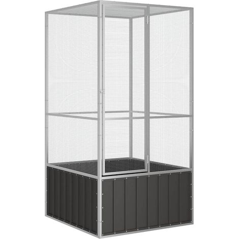 vidaXL Jaula de pájaros acero galvanizado antracita 111x107x211,5 cm (1/5)