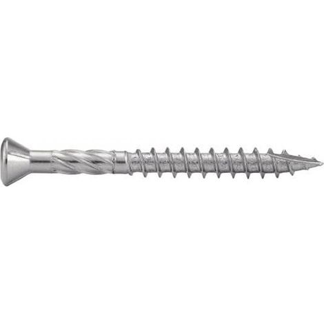 100 Vis pour Terrasse Tête Fraisée Bombée Six Lobes Double Filet 5 x 70 mm - Inox A4 - D-Work