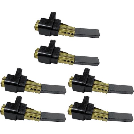 Lot de 6 balais de charbon pour moteur d'aspirateur LG (6,5 x 11 x 32 mm). (1/5)