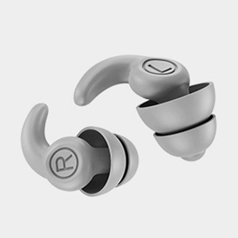 Bouchons d'oreilles en silicone à réduction de bruit et isolation acoustique - Gris (1/5)