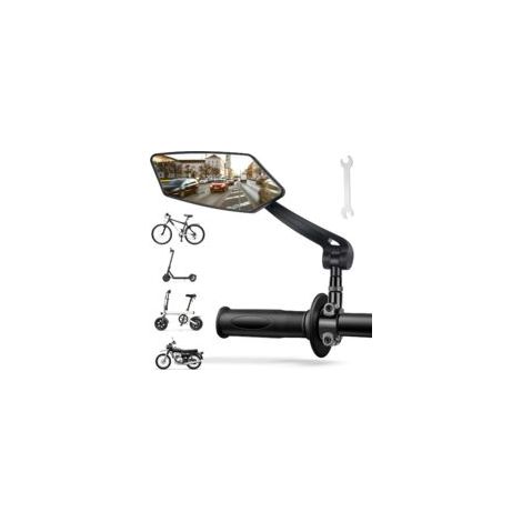 Rétroviseur trottinette électrique HD grand angle – Antichoc et anti-éblouissant – Réglable 360° pour guidon 22-25 mm – Installation facile (1/5)