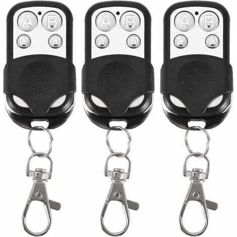 Lot de 3 télécommandes universelles pour Portail Automatique fréquence 433,92 MHz Code Fixe, 4 Boutons pour contrôler jusqu'à 4 Portes (1/5)