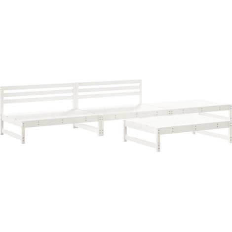 Maison Exclusive - Set Salotto da Giardino 4 pz Bianco in Legno Massello di Pino