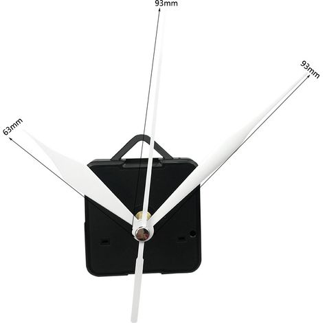 Mécanisme d’horloge quartz blanc, mouvement silencieux à balayage, alimentation pile AA (1/4)