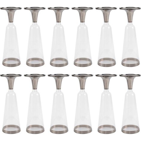 Flûtes à champagne jetables en plastique argenté pour mariage et réceptions. (1/4)