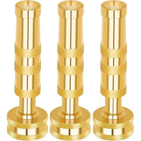 Messing-Schlauchdüse – Hochdruck-Strahldüsen, 3er-Pack, verstellbare Spritzpistole, solide Dreh-Wasserschlauchdüse für Terrasse, Rasen, Autowäsche