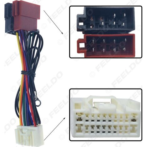 Compatible avec les modèles Mitsubishi 2007 + câble adaptateur audio ISO mâle-femelle pour autoradio, câble d'alimentation CD.