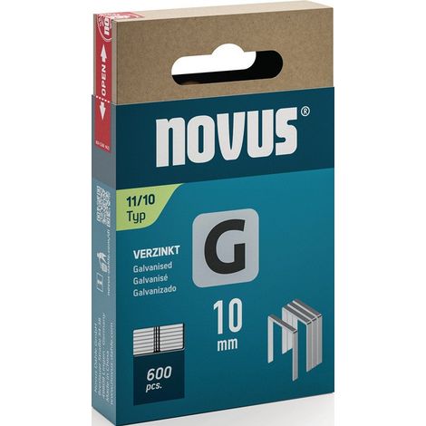 Grapa  de  alambre  plano  tipo  G  11  B10,6xL10mm  Ancho  alambre  1,25mm  600  uds.  NOVUS