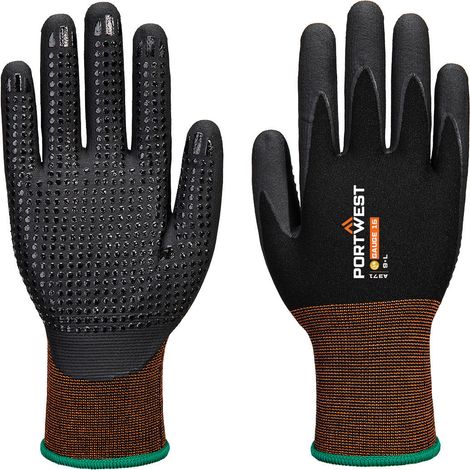 Guanto Gp Grip 15 Mousse di Nitrile - Taglia L - Nero - Portwest