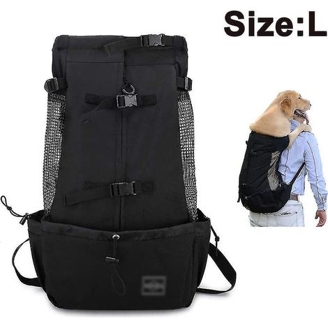 Hunde-Tragerucksack für kleine und mittelgroße Hunde – Schwarz – Größe L (1/4)