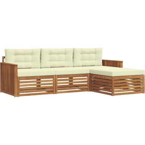 Outdoor Sofa Set Natural and Cream 249.5 x 162.5 x 73 cm vidaXL (1/5)