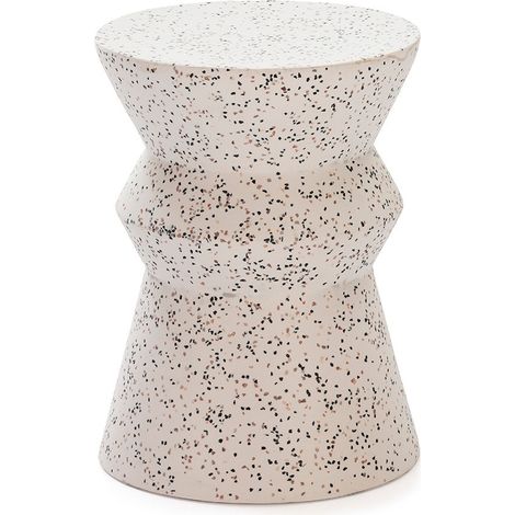 Tabouret bas epoxy terrazo blanc Manaka (1/2)