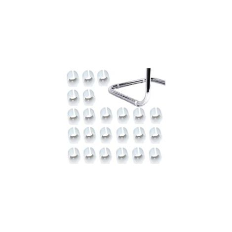 32pcs Patin Pied Chaise Tube Embout Tampon Capuchon Bouchon Protection Plancher Meuble Forme U en Plastique Chaise Casquettes,Chaise Jambe Caps Silicone Tube Pince (25mm,Blanc)