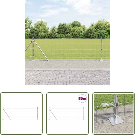 vidaXL Clôture moderne - Poteau de clôture. Galvanisé 50 x 0,8 m Acier (1/5)