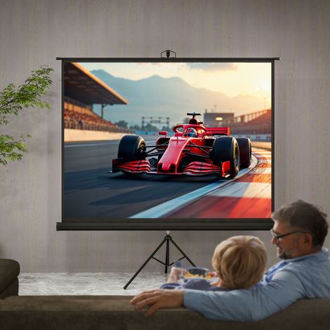 Écran de projection 100 pouces avec support trépied hauteur réglable. écran 4K HD 4:3. films en intérieur/à l'extérieur