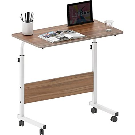 NEED Table Ordinateur Portable à roulettes Support Tablette 80 x 40cm Table Appoint pour Ordinateur Portable au Bord du Lit, du Canapé