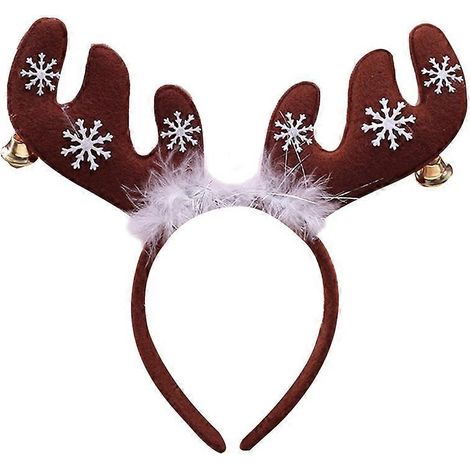 Lot de 2 serre-têtes à clochette en forme de bois de cerf, accessoire de coiffure festif et amusant pour enfants (kaki)-2322cm-Khaki (1/3)