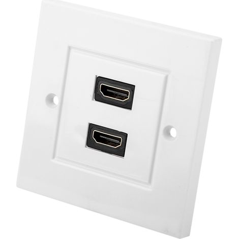 Panneau mural double port HDMI blanc pour hôtels, maisons, bureaux, bâtiments (norme américaine) (1/5)