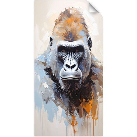 Selbstklebendes Poster – Wandsticker Gorilla Porträt Tiere 50x100 cm (1/3)