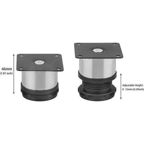 Lot de 4 Pieds de Meubles de Cuisine en Acier Inoxydable - Réglables - Ronds - 50 x 50 mm (1/5)
