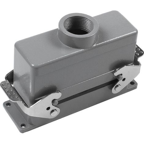 Connecteurs rectangulaires robustes H24B-He-024-1, alimentation 24 broches, ligne 16 A 500 V, pattes à vis, gris aéronautique (1/5)